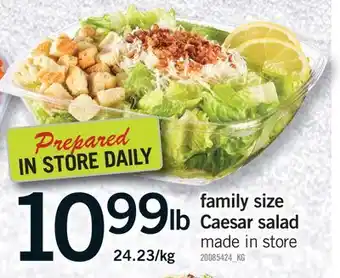 Fortinos FAMILY SIZE CAESAR SALAD offer
