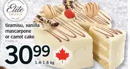 Fortinos TIRAMISU, VANILLA MASCARPONE OR CARROT CAKE, 1.4-1.6 KG offer