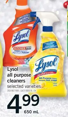 Fortinos LYSOL ALL PURPOSE CLEANERS, 650 ML offer