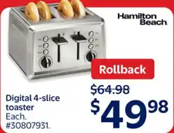 Walmart Digital 4-slice toaster offer