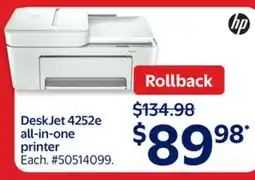 Walmart HP DeskJet 4252e all-in-one printer offer
