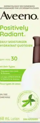 Walmart Aveeno Positively Radiant daily moisturizer SPF 30 68 mL offer