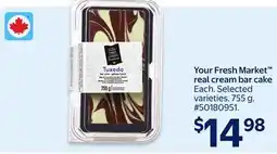 Walmart Your Fresh Market real cream bar cake offer