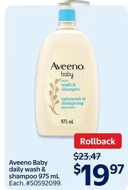 Walmart Aveeno Baby daily wash & shampoo 975 mL offer