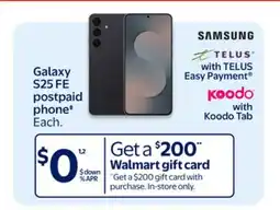 Walmart Samsung Galaxy S25 FE postpaid phone‡ offer