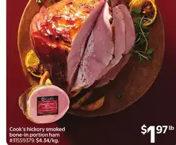 Walmart Cook's hickory smoked bone-in portion ham offer
