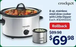 Walmart 8-qt. stainless steel slow cooker with Little Dipper offer