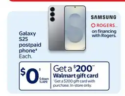 Walmart Samsung Galaxy S25 postpaid phone‡ offer