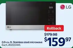 Walmart LG 0.9-cu. ft. Stainless steel microwave offer