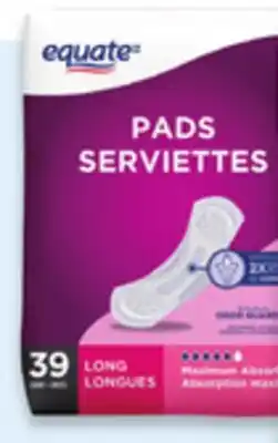 Walmart Equate incontinence bladder control pads 39s offer