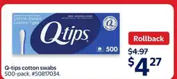 Walmart Q-tips cotton swabs offer