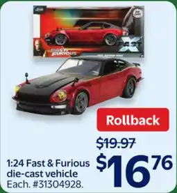 Walmart 1:24 Fast & Furious die-cast vehicle offer