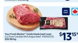 Walmart Your Fresh Market inside blade beef roast offer