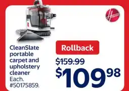 Walmart CleanSlate portable carpet and upholstery cleaner offer