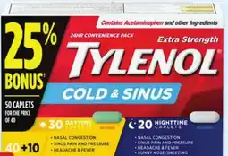 Walmart Tylenol Cold & Sinus 50s offer