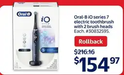 Walmart Oral-B i0 series 7 electric toothbrush with 2 brush heads offer