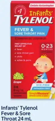 Walmart Infants' Tylenol Fever & Sore Throat 24 mL offer