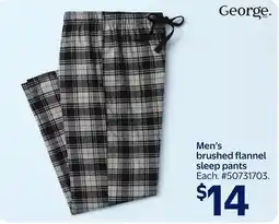 Walmart George Men's brushed flannel sleep pants offer