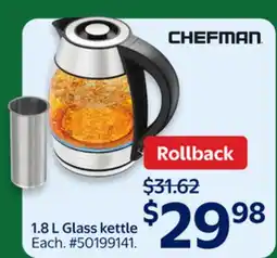 Walmart 1.8 L Glass kettle offer