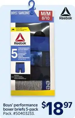 Walmart Reebok Boys' performance boxer briefs 5-pack offer