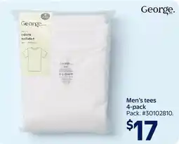 Walmart Men's tees 4-pack offer