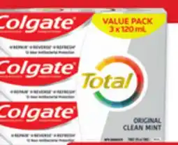 Walmart Colgate Total 3 x 120 mL toothpaste offer