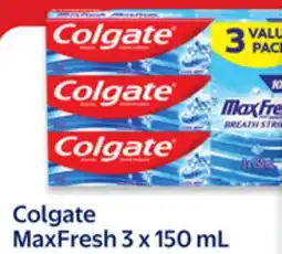 Walmart Colgate MaxFresh 3 x 150 mL offer