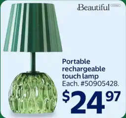 Walmart Portable rechargeable touch lamp offer