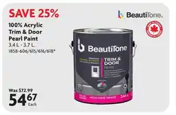 Home Hardware 100% Acrylic Trim & Door Pearl Paint offer