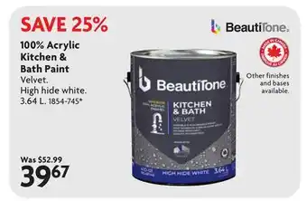 Home Hardware 100% Acrylic Kitchen & Bath Paint offer