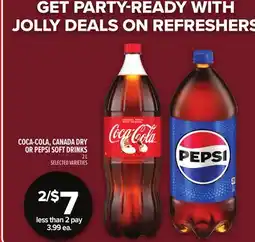 Metro COCA-COLA, CANADA DRY OR PEPSI SOFT DRINKS offer