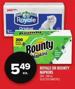 Metro ROYALE OR BOUNTY NAPKINS offer