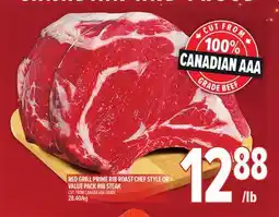 Metro RED GRILL PRIME RIB ROAST CHEF STYLE OR VALUE PACK RIB STEAK offer