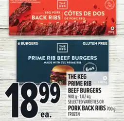 Metro THE KEG PRIME RIB BEEF BURGERS offer