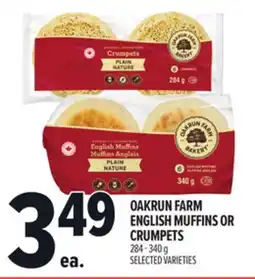 Metro OAKRUN FARM ENGLISH MUFFINS OR CRUMPETS offer