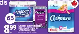 Metro CASHMERE BATHROOM TISSUE, SPONGE PAPER TOWELS OR SCOTTIES FACIAL TISSUE offer