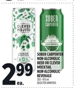 Metro SOBER CARPENTER NON-ALCOHOLIC BEER OR CLEVER MOCKTAIL NON-ALCOHOLIC BEVERAGE offer