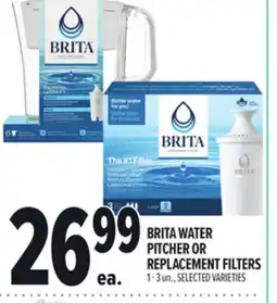 Metro BRITA WATER PITCHER OR REPLACEMENT FILTERS offer
