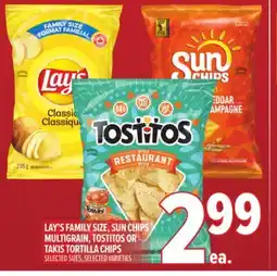 Metro LAY'S FAMILY SIZE, SUN CHIPS MULTIGRAIN, TOSTITOS OR TAKIS TORTILLA CHIPS offer