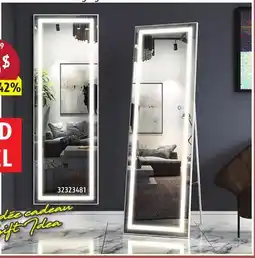 Sushi Shop Full Length Mirror with LED Lights Free Standing Floor or Wall Mounted Hanging, 160 x 50 cm offer