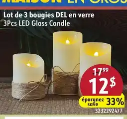 Sushi Shop 3Pcs LED Glass Candle offer