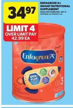 Real Canadian Superstore ENFAGROW A + INFANT NUTRITIONAL SUPPLEMENT, 907 G offer