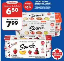 Real Canadian Superstore YOPLAIT SOURCE OR CREAMY YOGURT, 16X100 G offer