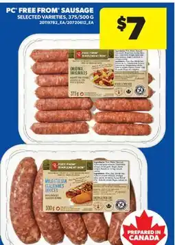 Real Canadian Superstore PC FREE FROM SAUSAGE, 375/500 G offer