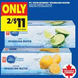 Real Canadian Superstore PC OR BLUE MENU SPARKLING WATER, 12X355 ML offer