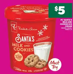 Real Canadian Superstore PC SANTA'S MILK AND COOKIES ICE CREAM, 946 ML offer