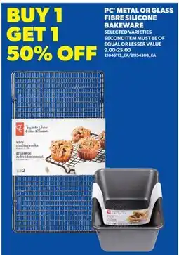 Real Canadian Superstore PC METAL OR GLASS FIBRE SILICONE BAKEWARE offer