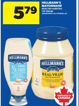 Real Canadian Superstore HELLMANN'S MAYONNAISE, 710-890 ML offer