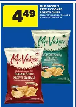 Real Canadian Superstore MISS VICKIE'S KETTLE COOKED POTATO CHIPS, 190-200 G offer