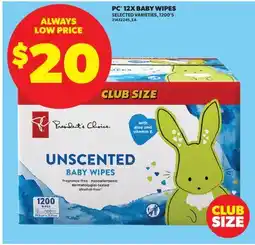 Real Canadian Superstore PC 12X BABY WIPES, 1200' S offer